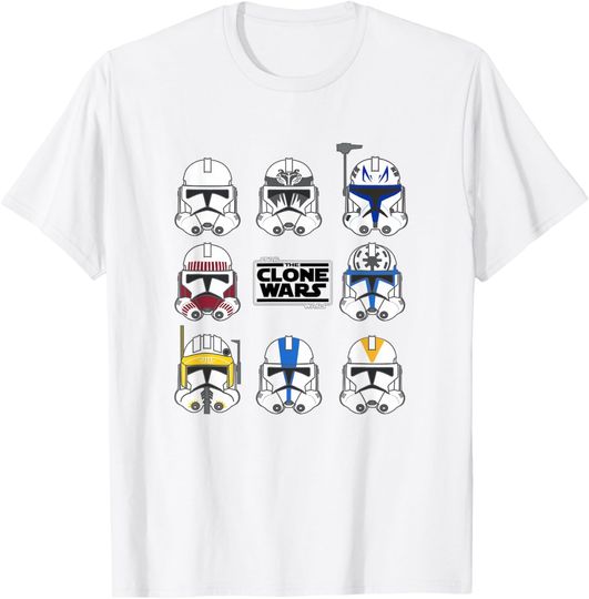 Star Wars The Clone Wars Multiple Trooper Helmets T-Shirt, Star Wars T-Shirt
