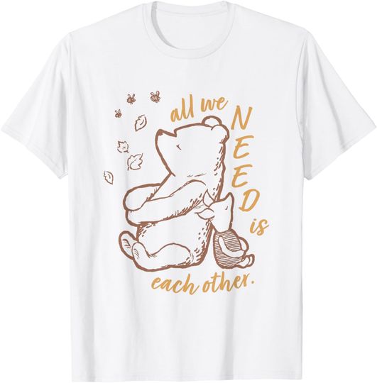 Disney Winnie the Pooh & Piglet All We Need Is Each Other T-Shirt, Winnie the Pooh