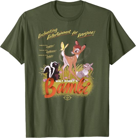 Disney Bambi Enchanting Entertainment For Everyone Retro T-Shirt, Bambi T-Shirt