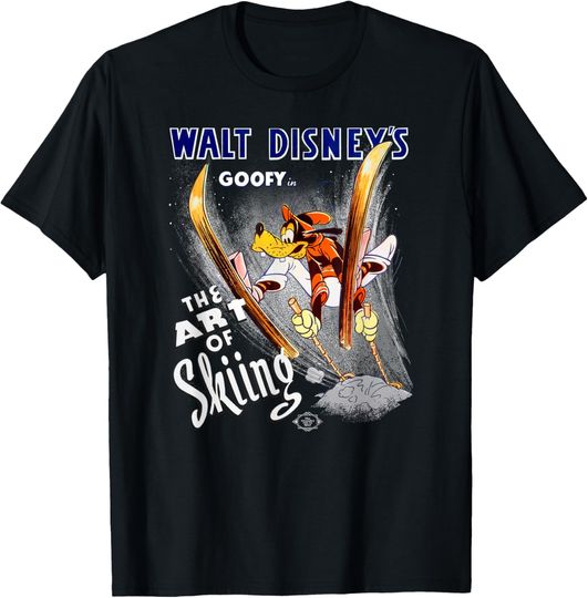 Disney Goofy in The Art of Skiing Retro T-Shirt