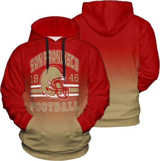 Nine Gang 49ers  Pullover Hoodie 3D Print City Casual Sweatshirts Hooded Fan Gifts for Women Men