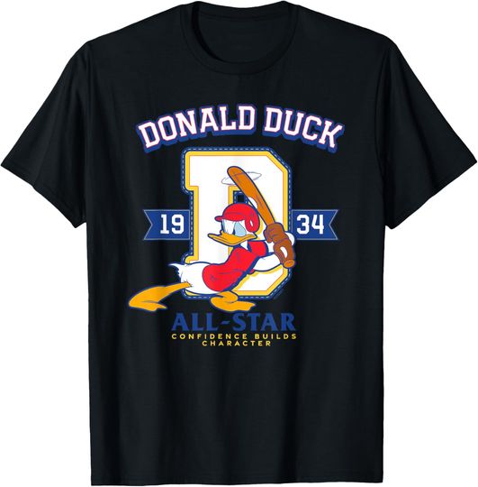 Disney Donald Duck Baseball 1934 All-Star Confidence Sports T-Shirt, Donald Duck T-Shirt