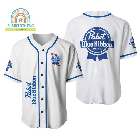 Pabst Blue Ribbon Baseball Jersey, Pabst Blue Ribbon Baseball Jersey, Pabst Blue Baseball, Jersey Shirt,Kids Youth Adult Jersey