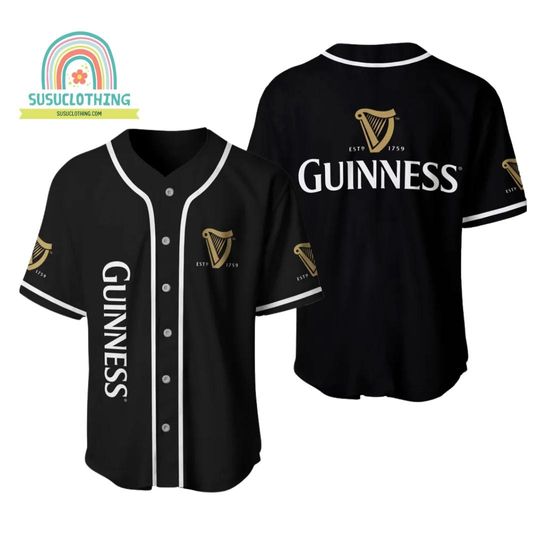 Guinness Baseball Jersey, Guinness Beer Baseball Jersey, Guinness Beer Baseball, Jersey Shirt, Kids Youth Adult Jersey