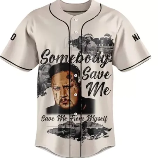 Custom Jelly Roll Somebody Save Me Personalized Baseball Jersey Shirt