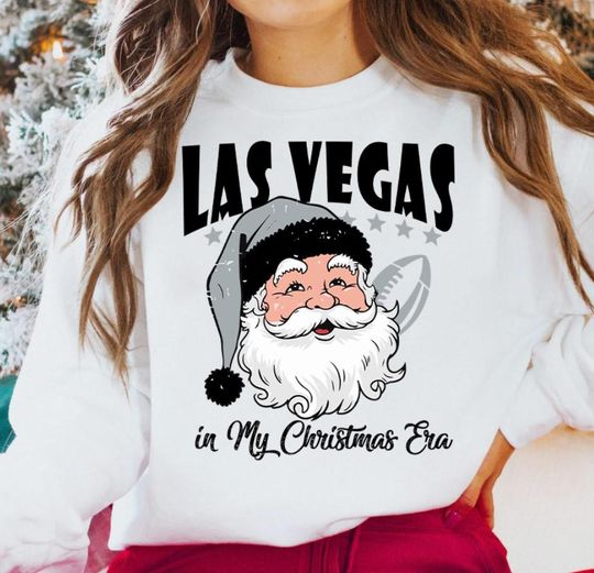 Discover Las Vegas Football In My Christmas Era Unisex Vintage Sweatshirt, Las Vegas Football Team 90s Sweatshirt