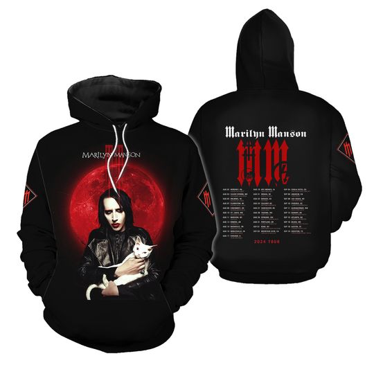 Marilyn Manson 3D Hoodie Tour 2024 3D Hoodie