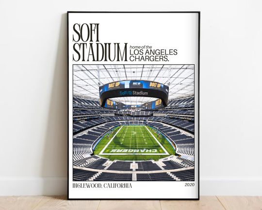 SoFi Stadium Print,  SoFi Stadium Poster, Los Angeles s Print, football Stadium Poster, Gift for Him, Dad Gift