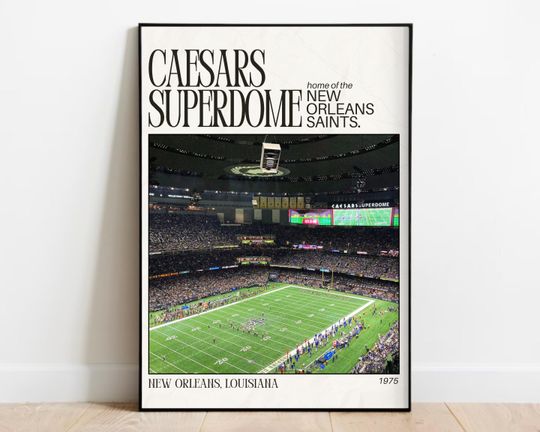 Caesars Superdome Print,  Caesars Superdome Poster, New Orleans  Print, football Stadium Poster, football Saints Print