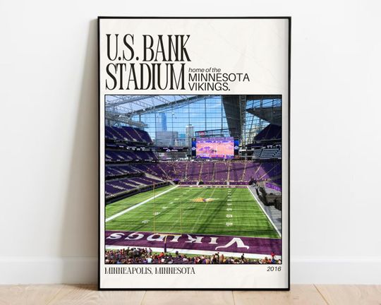 US Bank Stadium Print, US Bank Stadium Poster, Minnesota  Print, football Stadium Poster, Vikings Print, Vikings