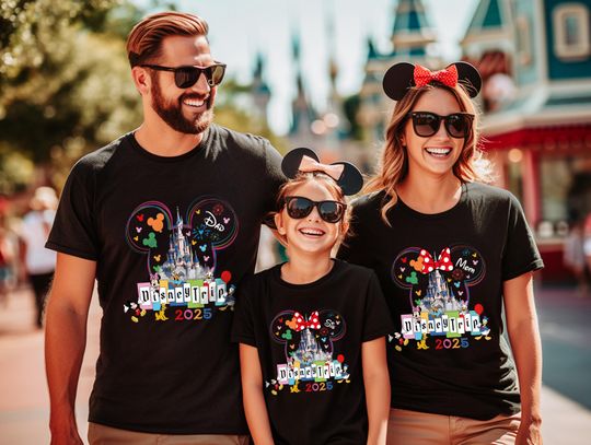 Custom Disney Trip 2025 Shirt, Disneyland Family Vacation 2025 Shirt, Disneyworld 2025 Shirts, Disney Vacation T-shirt, Disney Trip 2025 Tee