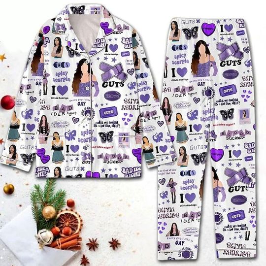Olivia Rodrigo Guts New Album Pajamas Set, Olivia Rodrigo Women Pajamas Set, Olivia Rodrigo Merch