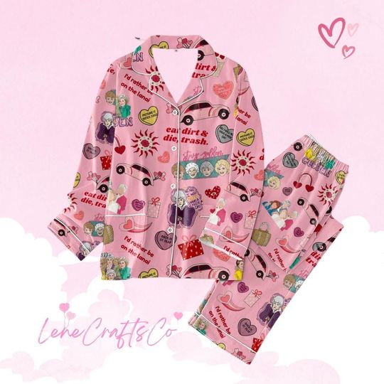 Stay Golden Valentine Pajamas Family, Movie Valentine Pajamas Pants, Stay Golden Pajamas For Party, Valentine TV Show Holiday Pajamas