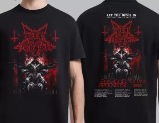 Dark Funeral Let The Devil In European Winter Tour 2025 Two Sides Unisex T-Shirt