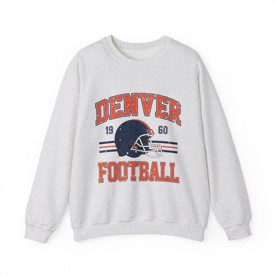 Vintage Style Distressed Denver Broncos Football Sweatshirt, football Crewneck Jumper, Retro Sports Broncos Fan Gift, Denver Football