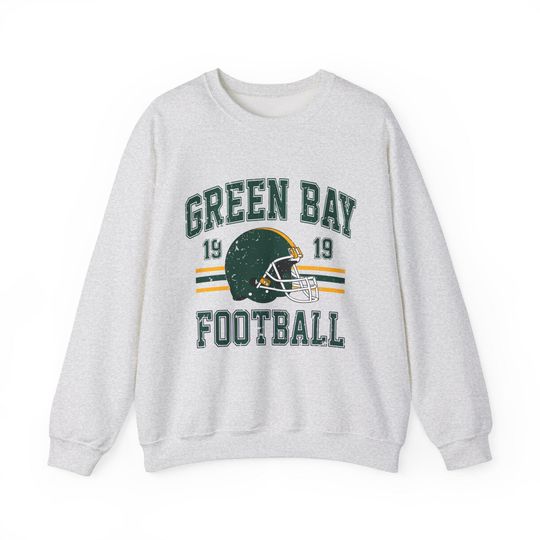 Vintage Style Distressed Green Bay Packers Football Sweatshirt, football Crewneck Jumper, Retro Sports Packers Fan Gift, Green Bay Football