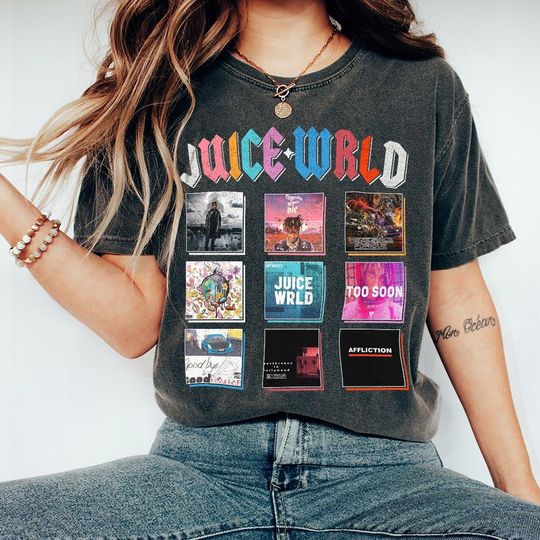 Vintage Juice Wrld Albums Cover 90s Shirt, Bootleg Rapper Retro Juice Wrld's Gift For Fan