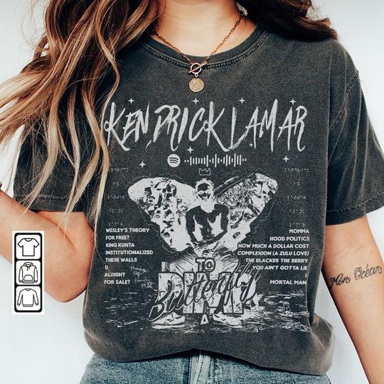 Kendrick Lamar To Pimp A Butterfly Album 90s Rap Music Shirt, Bootleg Rapper Tracklist Album Vintage Y2K Sweatshirt
