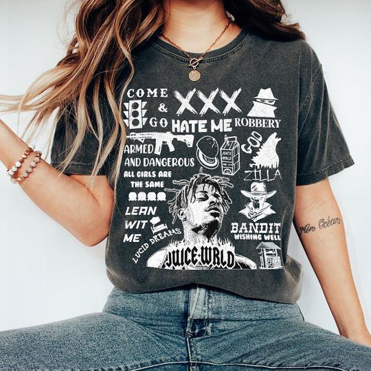 Vintage Juice Wrld Doodles 90s Shirt, Bootleg Rapper Retro Juice Wrld's Gift For Fan