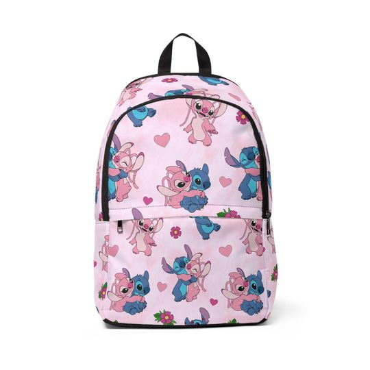 Backpack, Stitch and Angel Love Design, School Bag, Laptop Bag, Travel Backpack, Gift for Disney Fans