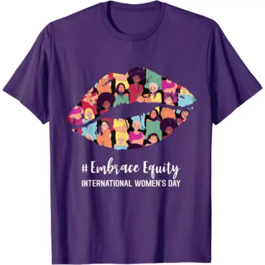 International Women's Day Embrace Equity Lips For Men T-Shirt