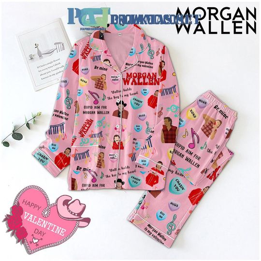 Wallen Western Cupid Aim Valentine Polyester Pajamas Set Pajamas Set All Over Print Pyjamas Shirt