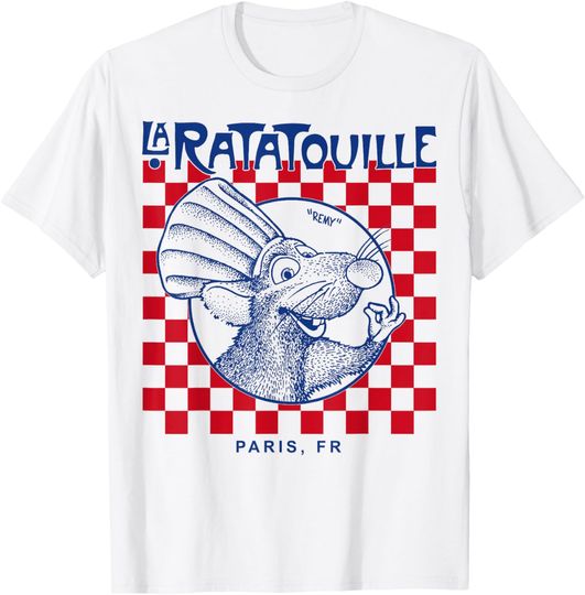 Disney Pixar Ratatouille Remy Paris Checkerboard T-Shirt, Ratatouille T-Shirt
