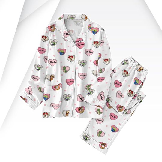 Toy Story Pajamas Set, Toy Story Valentine Pajamas For Her, Valentine Gift, Buzz Lightyear Pajamas Family, Matching Pajamas Set