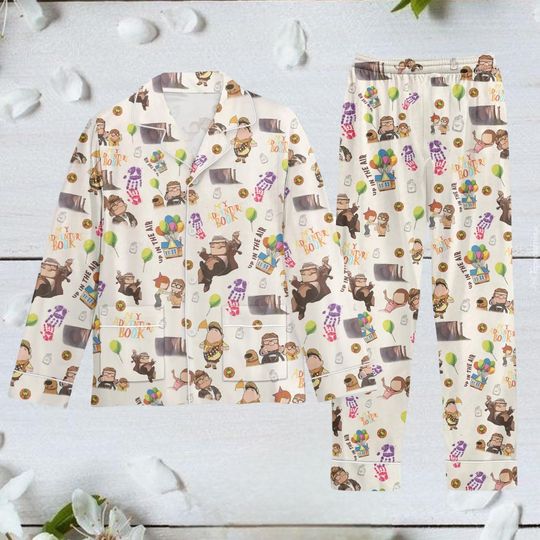 Carl And Ellie Couple Pajamas, His Carl Her Ellie Pajamas, Disney Up Couple Holiday Pajamas, Disney Pixar Pajamas Pants, Valentine Gift