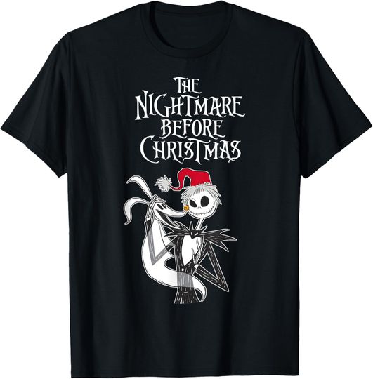 Disney Nightmare Before Christmas Skellington and Zero T-Shirt, Nightmare Before T-Shirt