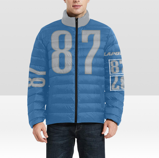 Discover Detroit Custom Name & Number Taylor's Game Day Men's Puffer Jacket/ Coat