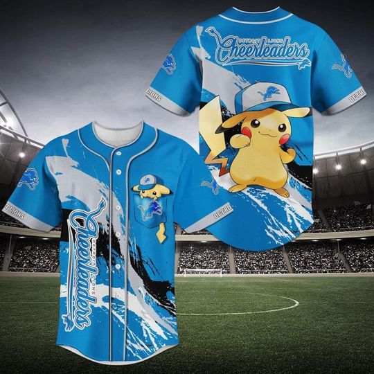 Detroit Lions Baseball Jersey, Lions Pika Jersey