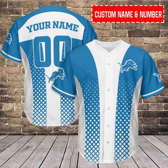 Personalized Detroit Lions Football Jersey, Detroit Lions Baseball Jersey