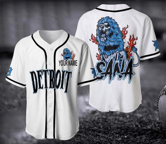 Personalized Detroit Lions Baseball Jersey, Detroit Sana Jersey