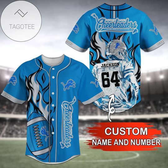 Personalized Detroit Lions Baseball Jersey, Detroit Cheerleaders Jersey, Football Jersey