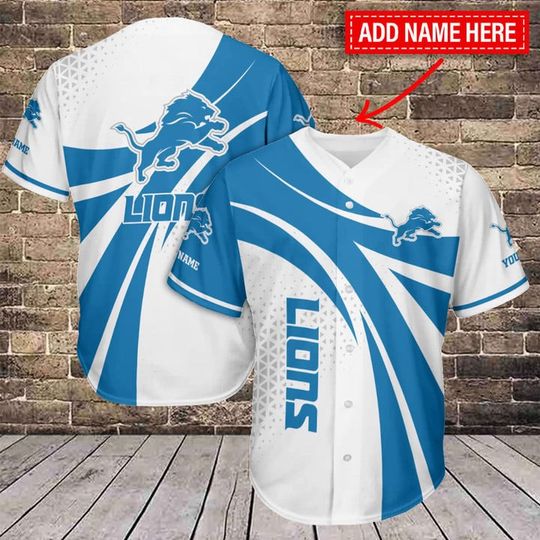 Personalized Detroit Lions Baseball Jersey, Detroit Football Jersey, Game Day Jersey