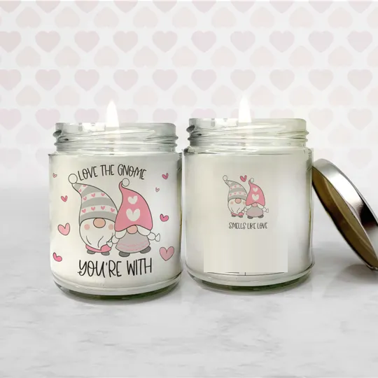 valentines day love the gnome you're with valentine candle