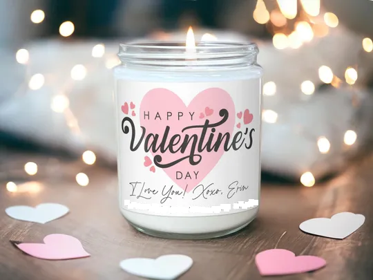 Valentine's Day Candle, Custom Personalized Gift For Husband, Gift For Wife, Vday Valentines Day Gift, I Love You