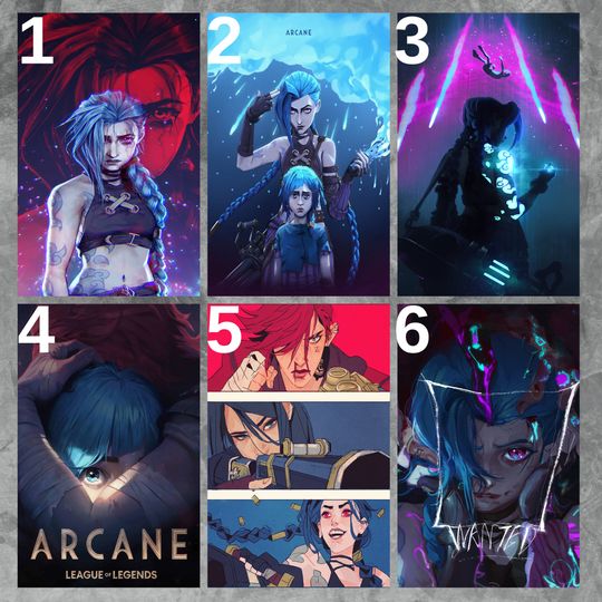 Arcane Poster  | League of Legends Poster | Jinx Wall Art | Arcane League of Legends |  Video Game Poster | LoL Art
