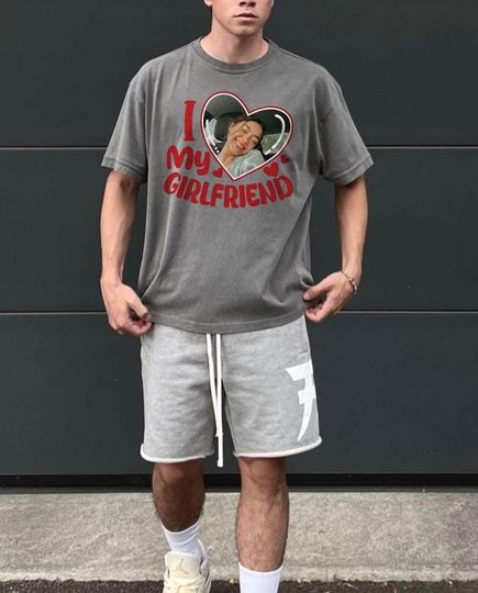 I Love My Girlfriend Shirt, Valentine Gift, Custom Picture, I Heart My Girlfriend Shirt, I Love My Girlfriend, Custom Heart