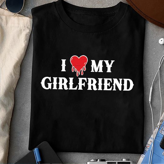 Valentine Day Shirt, I Heart My Girlfriend T-Shirt, Valentine Shirt for Him, Valentine Couple Outfit