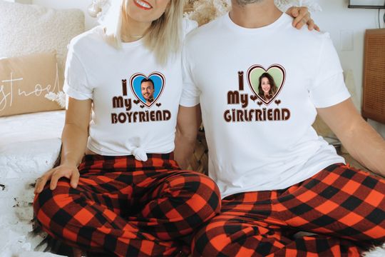 I Love My Girlfriend Shirt Custom Picture,I Love My Girlfriend Custom Photo Shirt,I Love My Girlfriend Shirt Custom Heart Brown,Custom Shirt