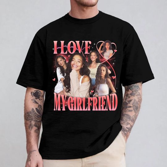 Custom I Love My Girlfriend Shirt, Valentine Shirt, I Heart My Girlfriend Shirt, Personalized Valentine Shirt for Him, Boyfriend Shirt