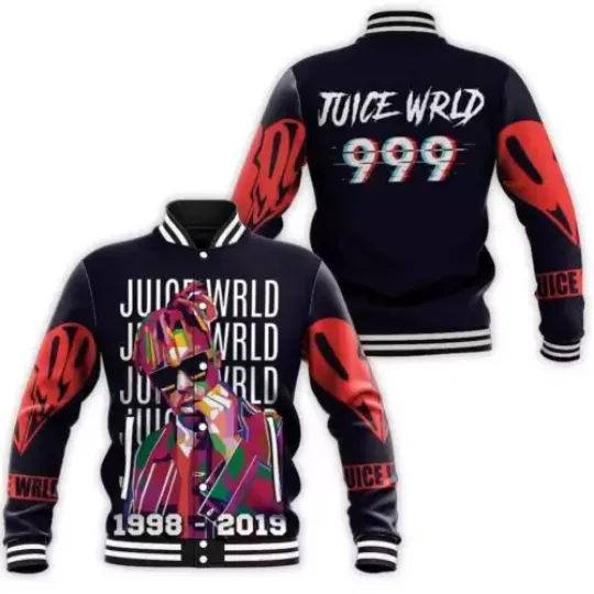 Juice Wrld 999  Rap Hip Hop Baseball Jacket