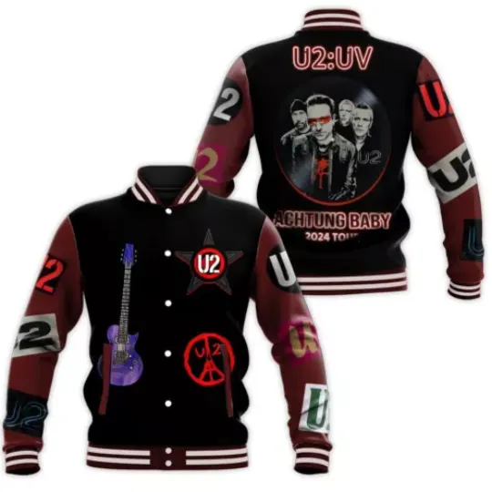 U2 Rock Band Baseball Jacket, Achtung Baby Baseball Jacket