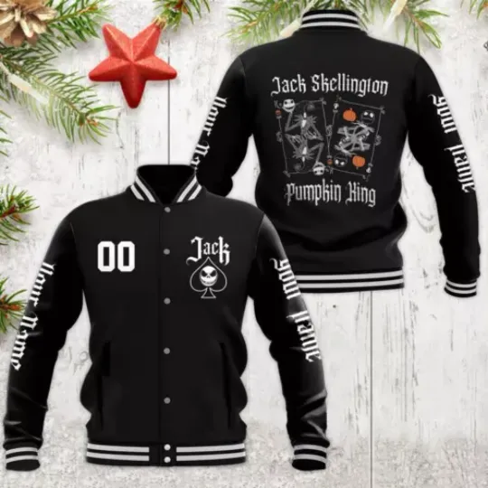 Personalized Jack Skellington Disney Baseball Jacket, Jacket