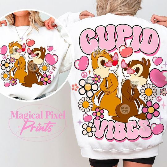 Cupid Vibes Sweatshirt, Chipmunk Valentine's Day Sweatshirt, Love Chipmunk Sweatshirt, Funny Valentine's Day Sweatshirt, Valentine's Day Sweatshirt