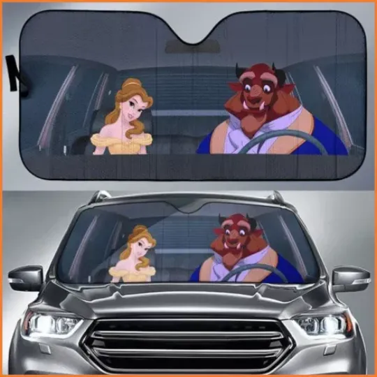 Beauty And The Beast Auto Sun Shade Car Sunshade Automotive Sunshade