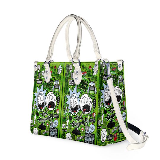 Rick And Rickandmorty Leather Handbag, Gift for women, Gift for mom