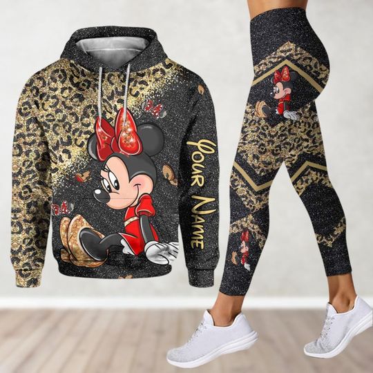 Retro Minnie Mouse Hoodie And Leggings, Custom Minnie Hoodie, Intermational Women's Day Gift, Gift For Women
